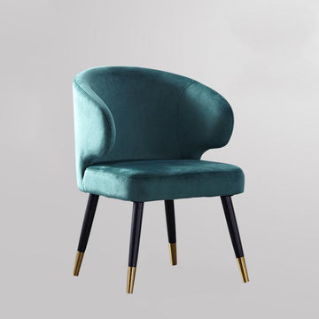 Upholstered Dining Chairs Mid-Century Green Velvet Dining Chairs with Arm (Set of 2)